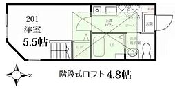 ハーミットクラブハウスアップ・ビレッジ反町 1Kの間取図画像