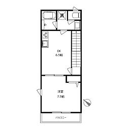 ルーセント・Ｋ 2階1DKの間取り