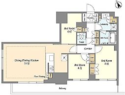 オアーゼ日暮里レジデンス 718 7階3LDKの間取り