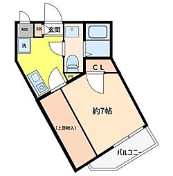 フラッツ70 1Kの間取図画像