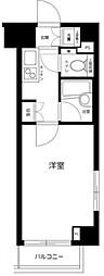 ルーブル西早稲田 2階1Kの間取り
