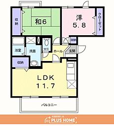 ラ・フォーレ2 2LDKの間取図画像