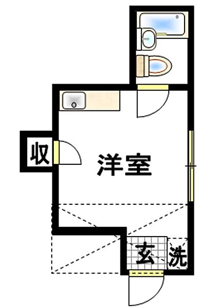 グリーンヒルＡ 101｜神奈川県川崎市麻生区高石２丁目(賃貸アパート1R・1階・16.98㎡)の写真 その2