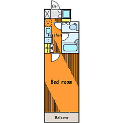 JR京浜東北・根岸線 大森駅 徒歩11分の賃貸マンション 2階1Kの間取り