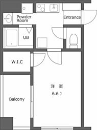エスフォート柏 1Kの間取図画像