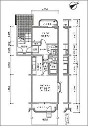 コーポレート東所沢 1号棟 1階1LDKの間取り