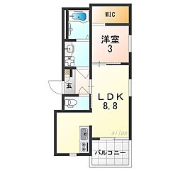 REGALEST尼崎 1LDKの間取図画像