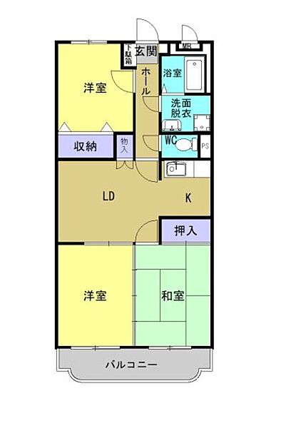 ファミーユＫ・Ａ・ＹＩＩ 302｜岡山県倉敷市新田(賃貸マンション3LDK・3階・62.27㎡)の写真 その2