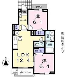 サンリットタウン越谷A 2LDKの間取図画像