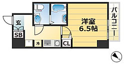グリーン・ネス神戸駅前 12階1Kの間取り