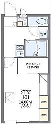 レオパレス若松 1Kの間取図画像