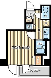東京メトロ有楽町線 新富町駅 徒歩5分の賃貸マンション 3階1Kの間取り