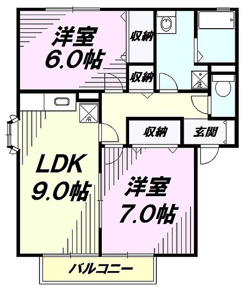 東京都八王子市館町(賃貸アパート2DK・1階・55.44㎡)の写真 その2