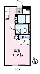 あざみ野2丁目ハイツA ワンルームの間取図画像