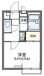 レオパレス小日向 2階1Kの間取り