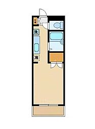 メイプルコート 3階1Kの間取り