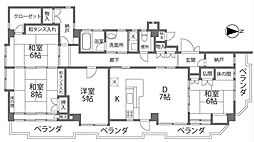 オーエム第一マンション 6階4DKの間取り