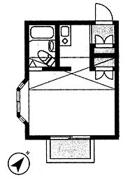 インベストメント宮下本町 2階ワンルームの間取り