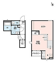CBヴィレッタ野芥 2階1SKの間取り