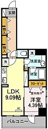 ルミエール品川橋 1LDKの間取図画像