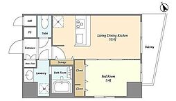 ＢｌｕＲｏｃｋ板橋 12階1LDKの間取り