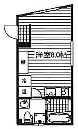 ザ・レジデンス武蔵小杉 1階ワンルームの間取り