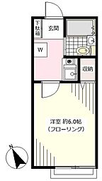 ウェルマントドロキ 1Kの間取図画像