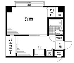 日神パレステージ東所沢第2 1Kの間取図画像