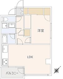 ナンカイ7 1LDKの間取図画像