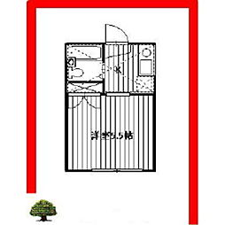 ロイヤルハイム 2階ワンルームの間取り