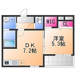 南海線 高石駅 徒歩2分の賃貸アパート 3階1DKの間取り