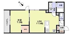 ベラフォレスタ小山 1LDKの間取図画像