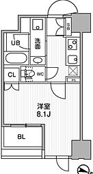 東神田テラスレジデンス 1Kの間取図画像