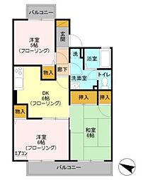 グランディール富士1 3DKの間取図画像