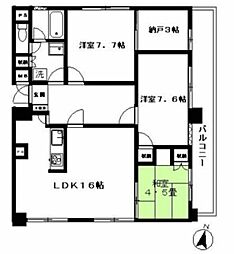 リバーサイドテラス 3SLDKの間取図画像