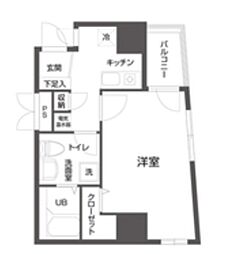 クローバーステイ秋葉原 7階1Kの間取り