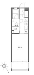 プレミアムキューブ元代々木 1Kの間取図画像