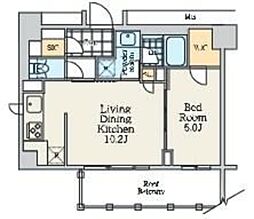 クレストコート中野富士見町 8階1LDKの間取り