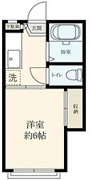 コーポエイト 2階1Kの間取り