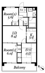 ガーデンスクエア北坂戸 3LDKの間取図画像
