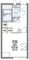 レオパレス珠理亜 1Kの間取図画像