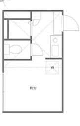 ル・ベルソー駒沢 2階ワンルームの間取り