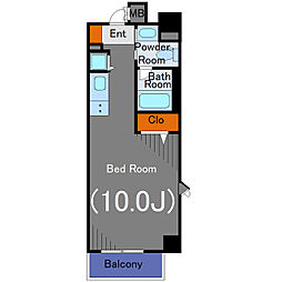 都営浅草線 高輪台駅 徒歩7分の賃貸マンション 6階ワンルームの間取り