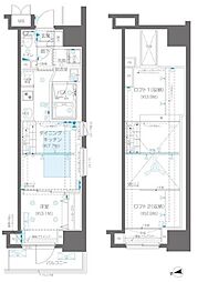 ZOOM新宿御苑前 1DKの間取図画像