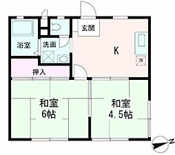 サンメゾン水元 2DKの間取図画像