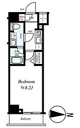メインステージ武蔵関駅前II 6階1Kの間取り