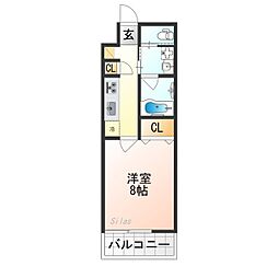 レピア西陣 1階1Kの間取り