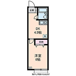 吉祥寺六番館 1DKの間取図画像