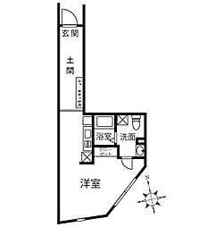 クリオ ラモード木場公園 2階ワンルームの間取り