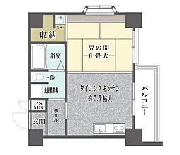 シャンボール警固 1DKの間取図画像